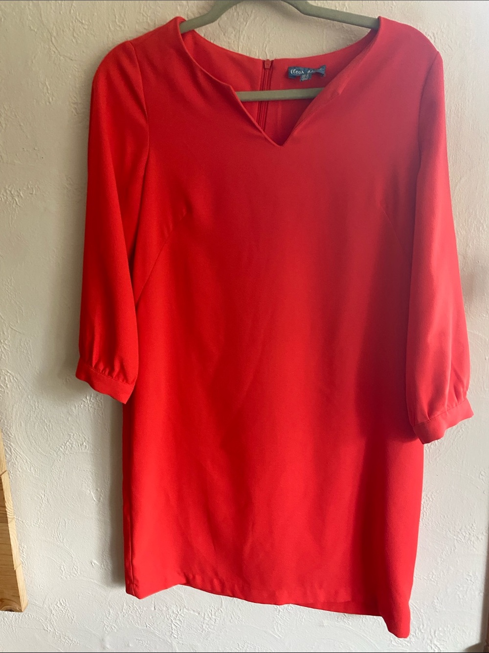 Fleur Bleue Red V-Notch Shift Tunic